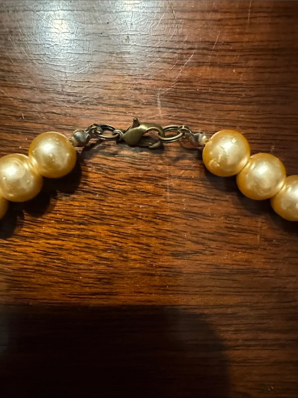 Gold Pearl-Style Beaded Necklace for Women